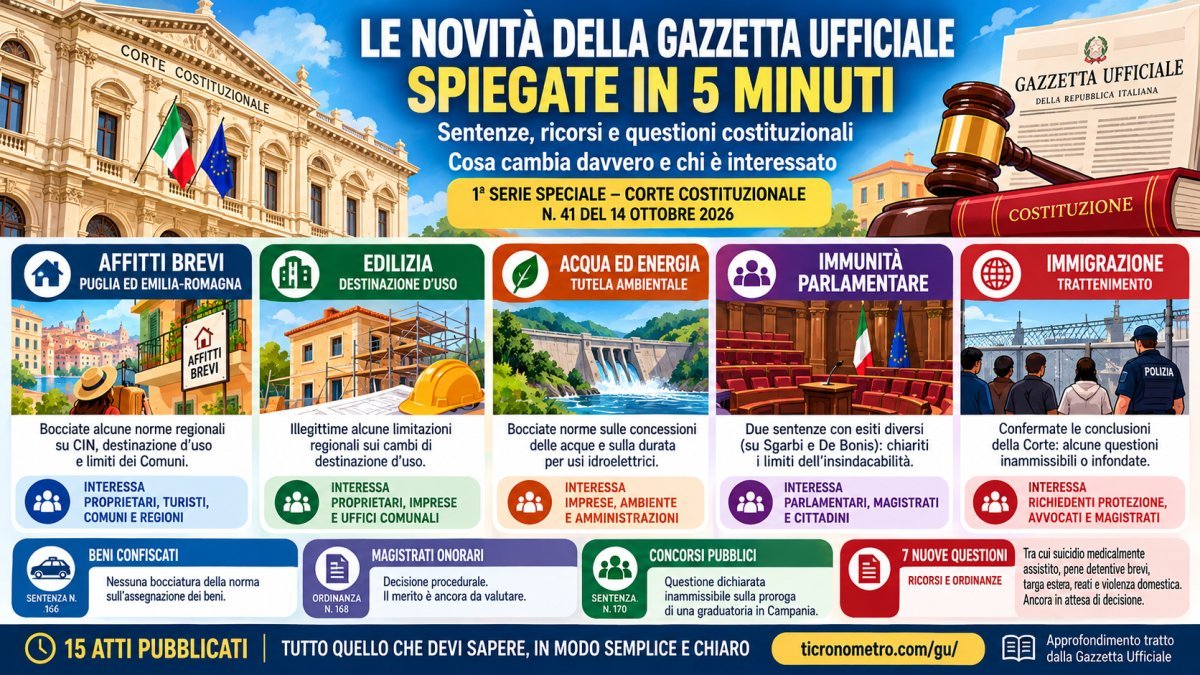 Gazzetta Ufficiale 14 ottobre 2026: tutte le novità in 5 minuti
