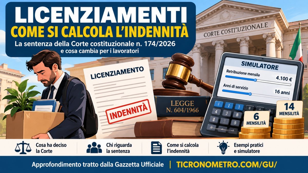 Licenziamento illegittimo 2026: la Consulta apre alle indennità fino a 14 mensilità nelle piccole imprese