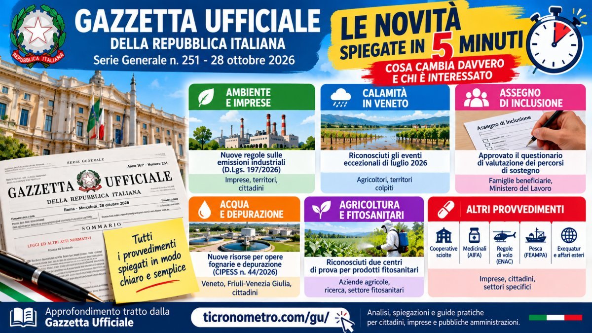 Gazzetta Ufficiale 28 ottobre 2026: le novità spiegate in 5 minuti