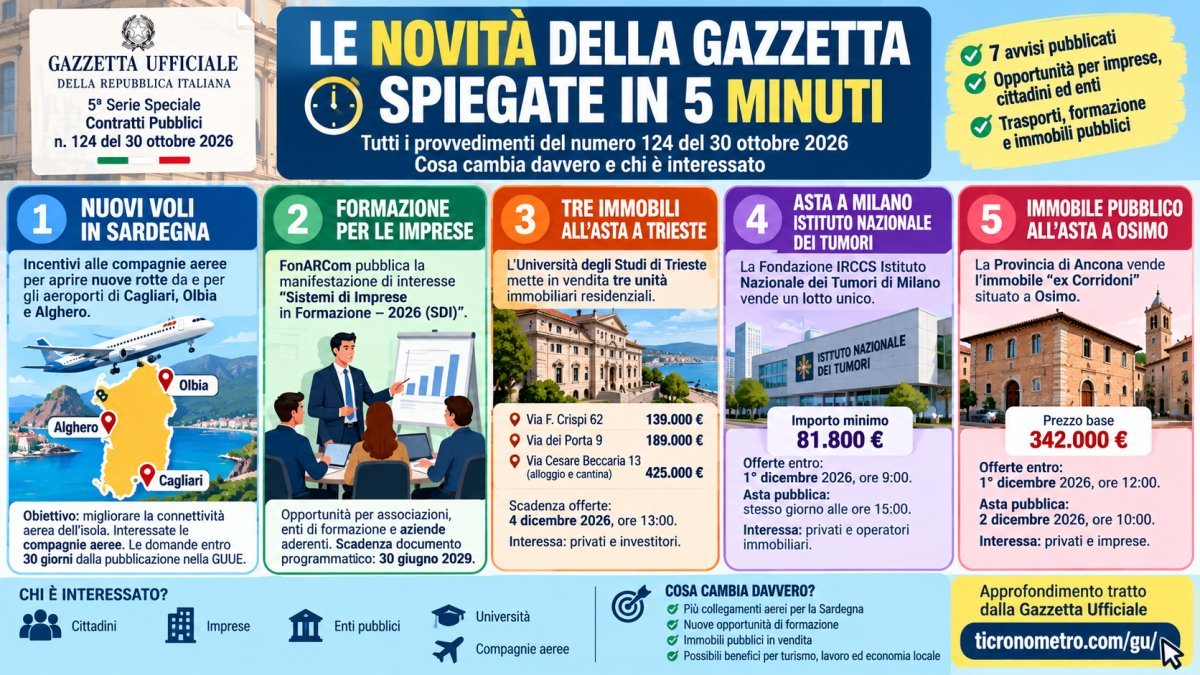 Gazzetta Ufficiale 30 ottobre 2026: tutte le novità spiegate in 5 minuti