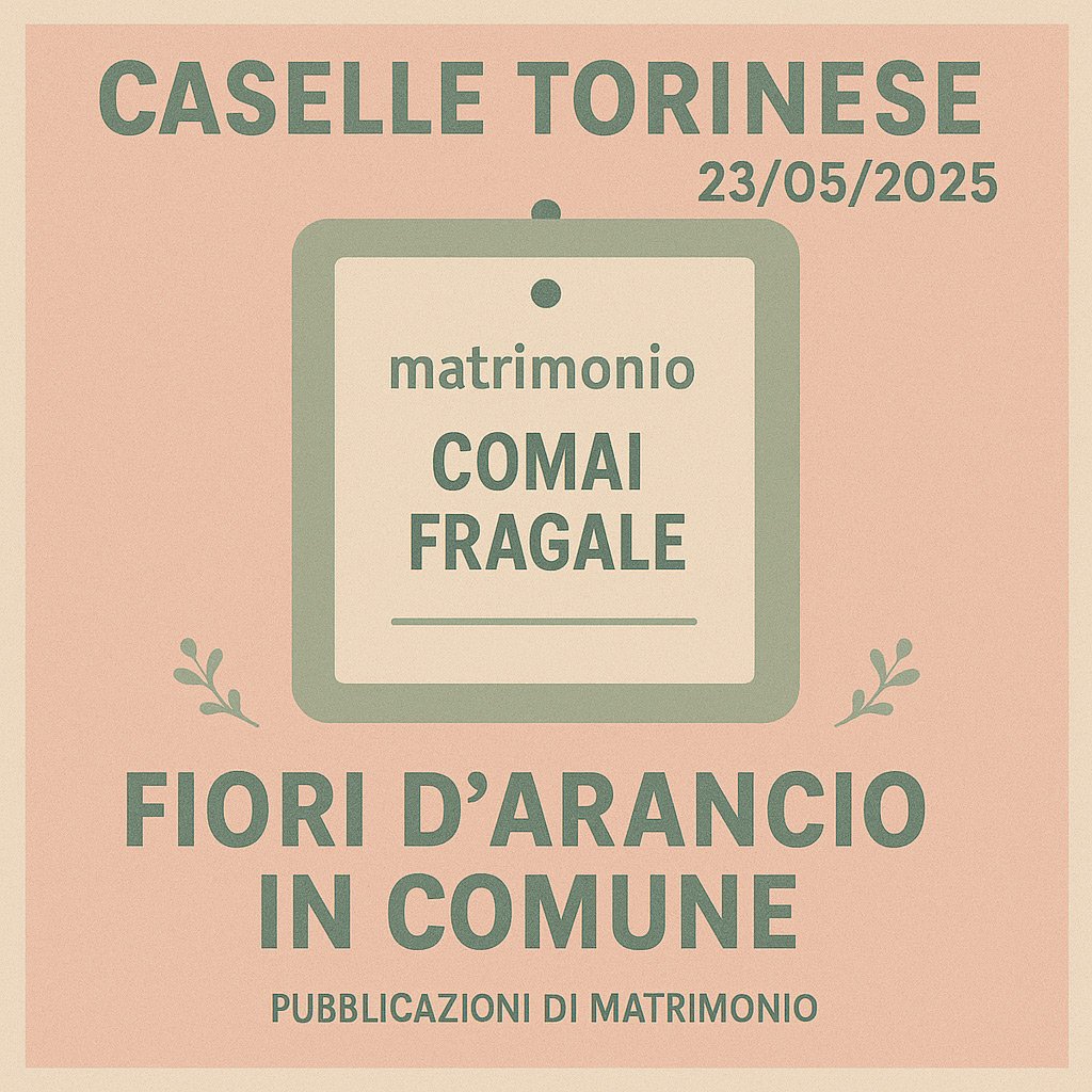 Pubblicazione Matrimonio