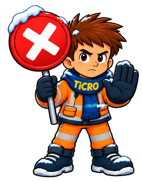 TiCRO con il cartello di divieto
