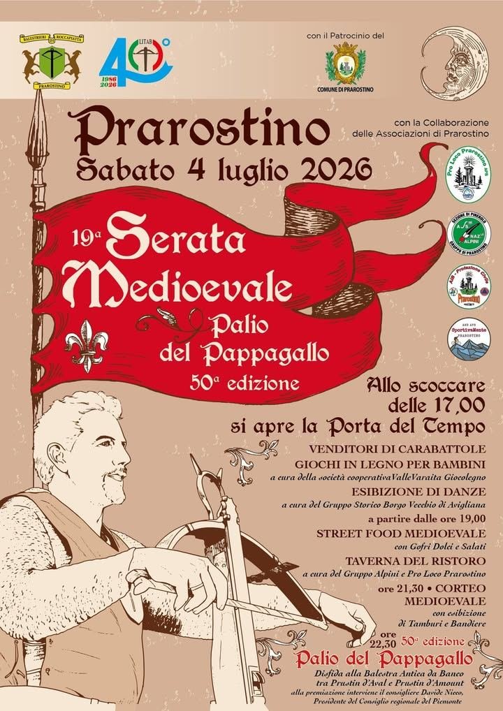 🛡️ Volete tornare indietro nel tempo? Sabato 4 luglio a Prarostino si aprirà la…