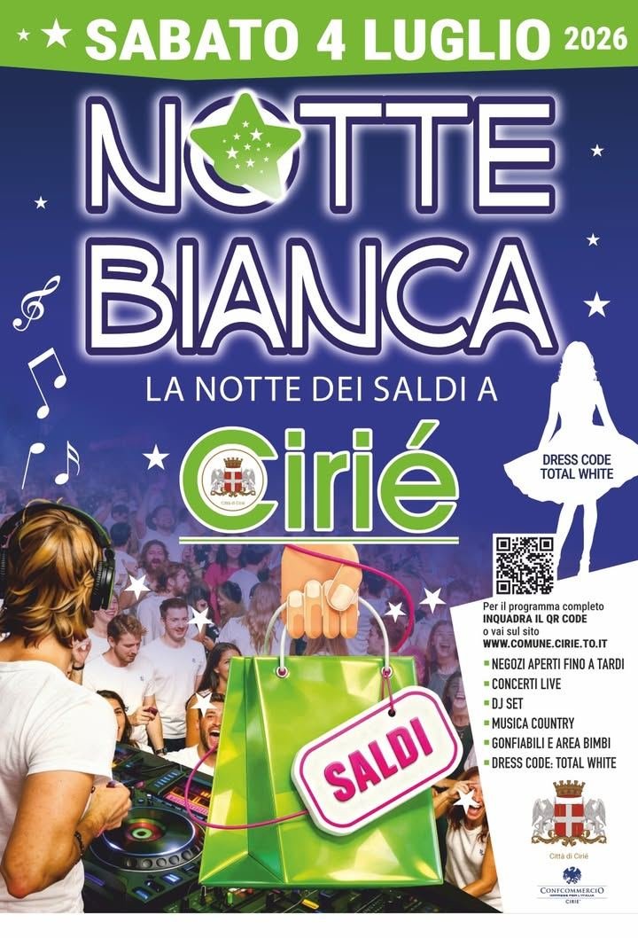 🎼 🎙️ 🎸 🛍️ 🌟 𝐏𝐫𝐨𝐧𝐭𝐢 𝐩𝐞𝐫 𝐥𝐚 𝐧𝐨𝐭𝐭𝐞 𝐩𝐢𝐮̀ 𝐛𝐢𝐚𝐧𝐜𝐚 𝐝𝐞𝐥𝐥’𝐚𝐧𝐧𝐨? Cirié sta facendo il…