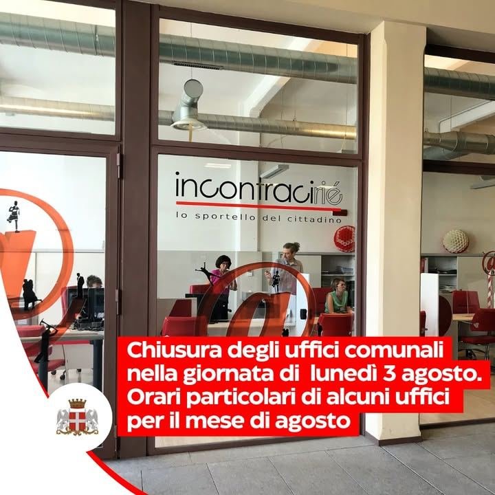 📚🏛️ Orari speciali degli uffici comunali per il mese di agosto 2026 In vista…