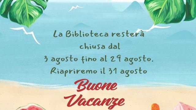 Chiusura Biblioteca Civica mese di agosto