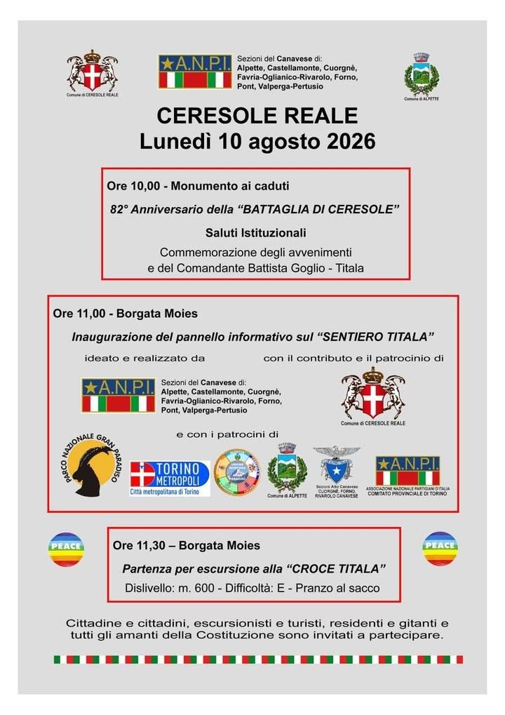 #pernondimenticare 🇮🇹 Lunedì 10 agosto alle 11 a Moies di Ceresole Reale le…