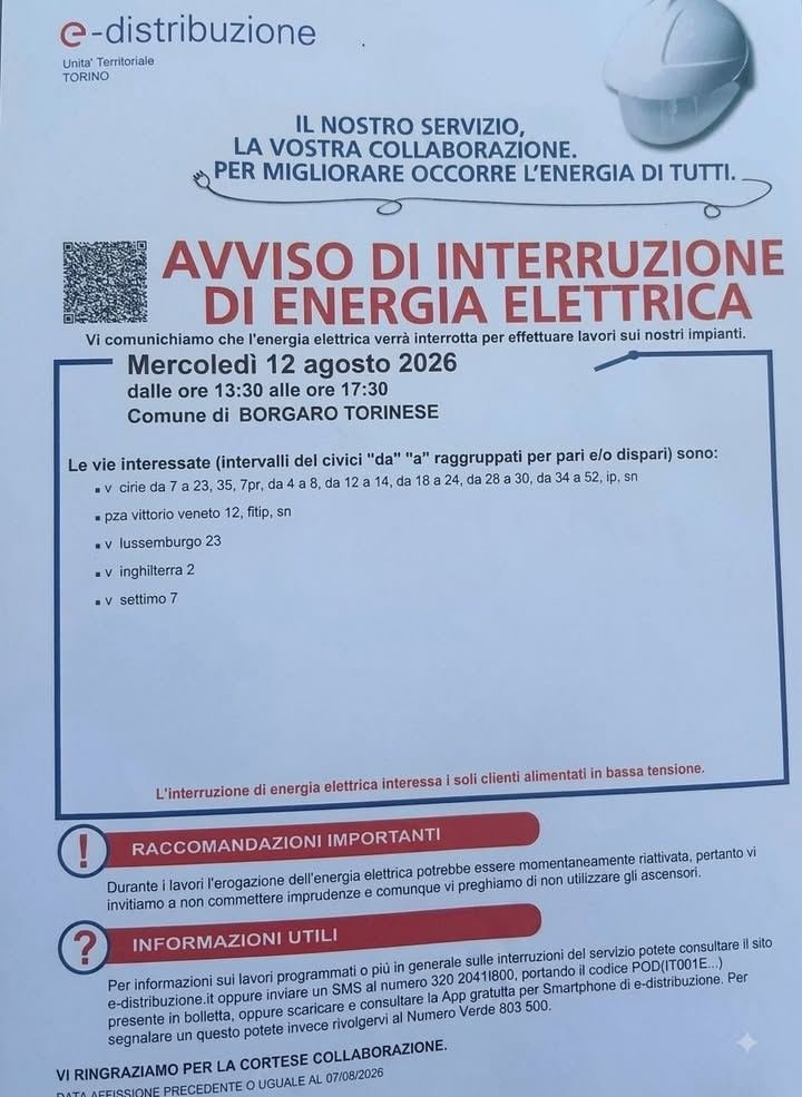 INTERRUZIONE ENERGIA ELETTRICA Si avvisano i cittadini che nella giornata di…