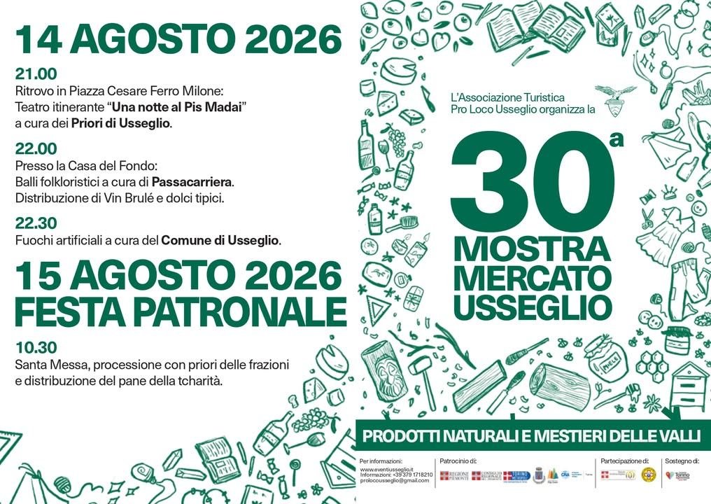 ⛰️ Ad Usseglio si festeggia con la 30^ edizione della Mostra Mercato dei…