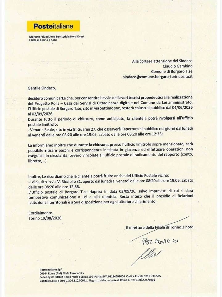 Poste Italiane ha comunicato un ulteriore posticipo della riapertura…
