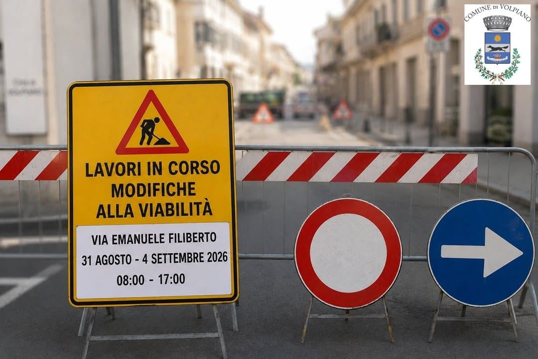 🚧 VOLPIANO | MODIFICHE ALLA VIABILITÀ IN VIA EMANUELE FILIBERTO