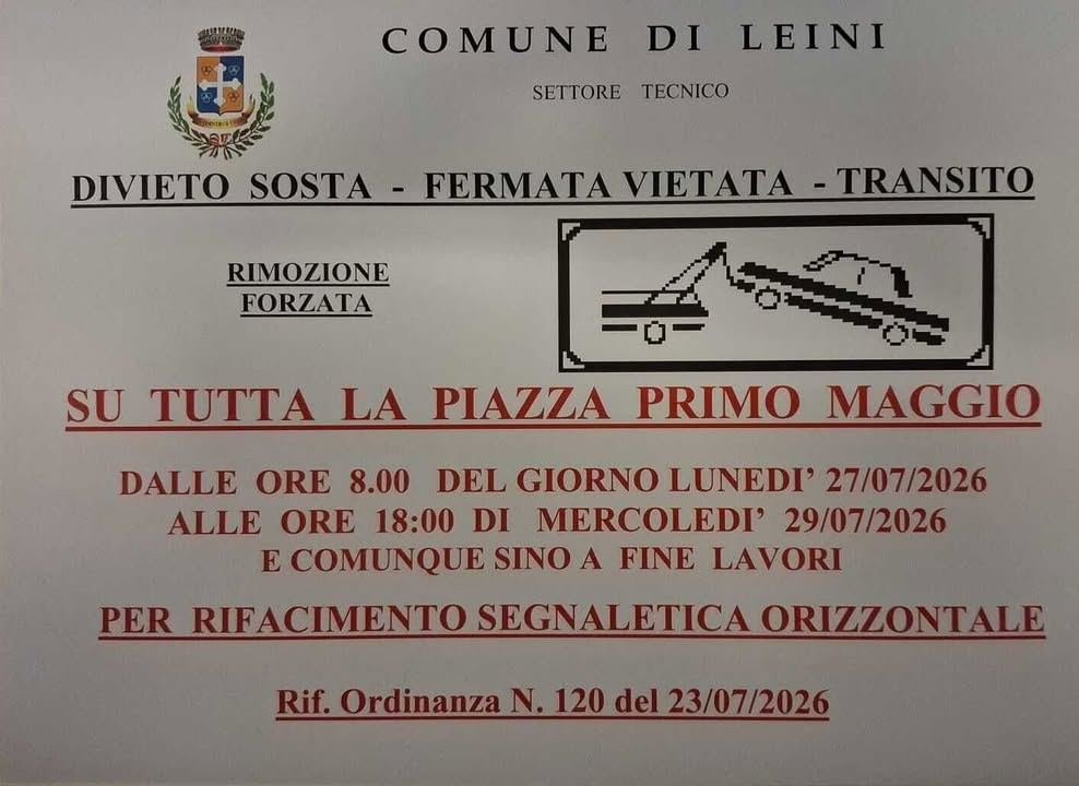 📌📌 RIFACIMENTO SEGNALETICA SU PIAZZA PRIMO MAGGIO 📌📌 Si informa la cittadinanza…