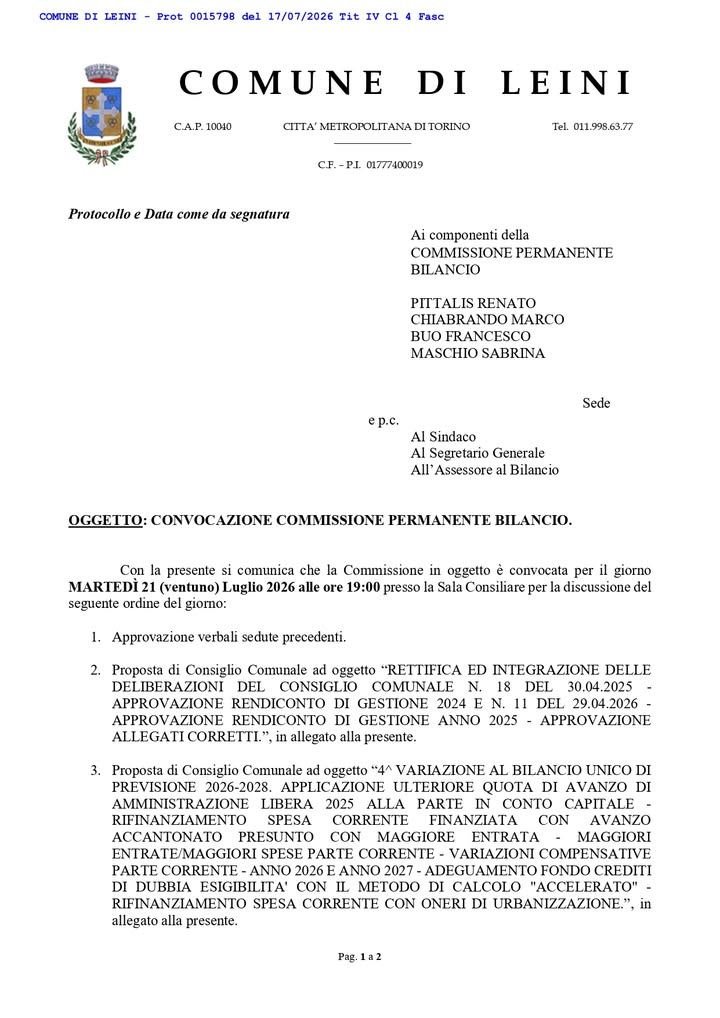✔✔ CONVOCAZIONE COMMISSIONE BILANCIO ✔✔ La Commissione Bilancio si riunirà alle…
