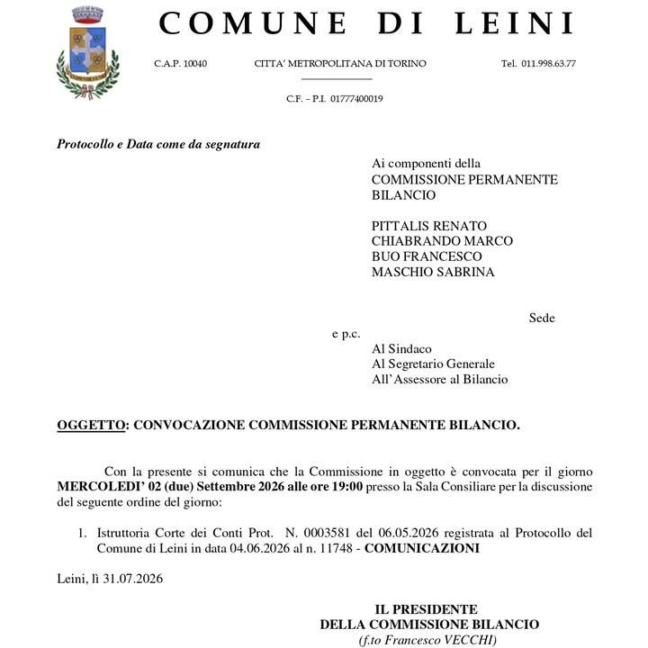 📌📌 CONVOCAZIONE COMMISSIONE BILANCIO 📌📌 La Commissione Bilancio sarà convocata…