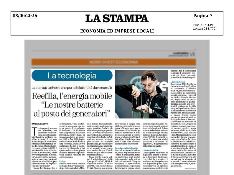 Reefilla: dall'economia circolare all'energia portatile, la startup piemontese…
