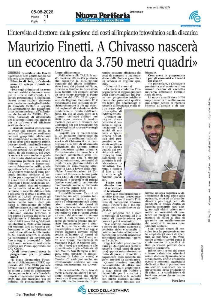 Intervista al nostro Direttore Maurizio Finetti sul settimanale "La Nuova…