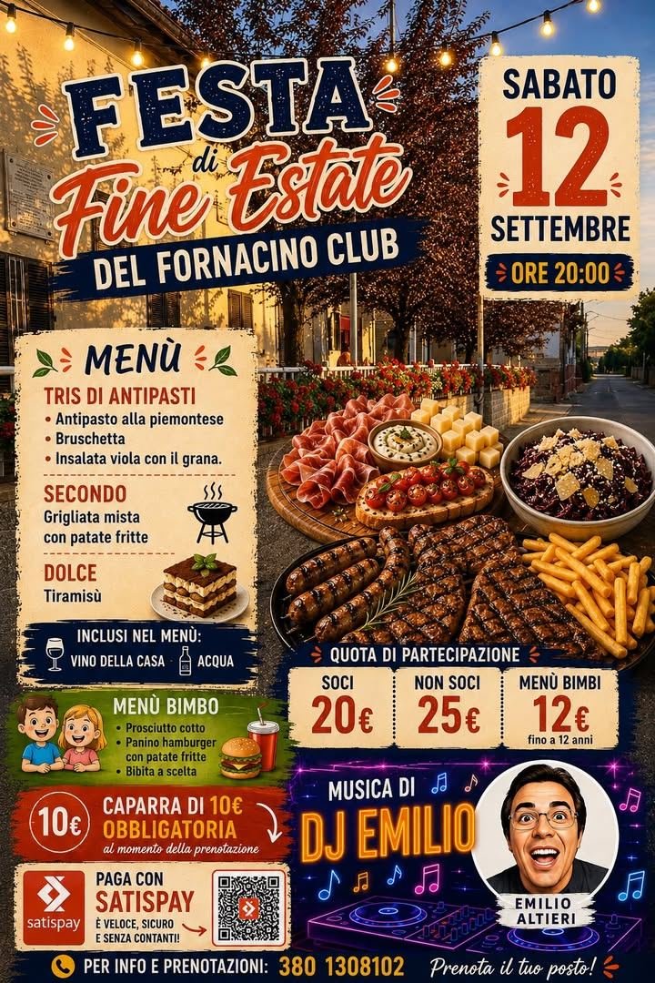 🎉🎉 FESTA DI FINE ESTATE A FORNACINO 🎉🎉 Sabato 12, a partire dalle 20, la festa…