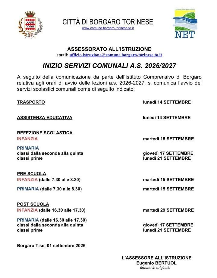 A seguito della comunicazione dell’Istituto Comprensivo di Borgaro relativa…