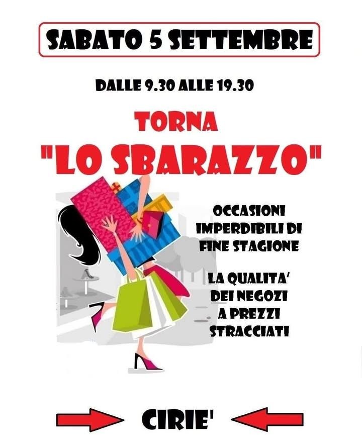 📢 🔴 🛍️ Ricordiamo che sabato 5 settembre torna a Cirié “𝐋𝐨 𝐒𝐛𝐚𝐫𝐚𝐳𝐳𝐨”, lo…