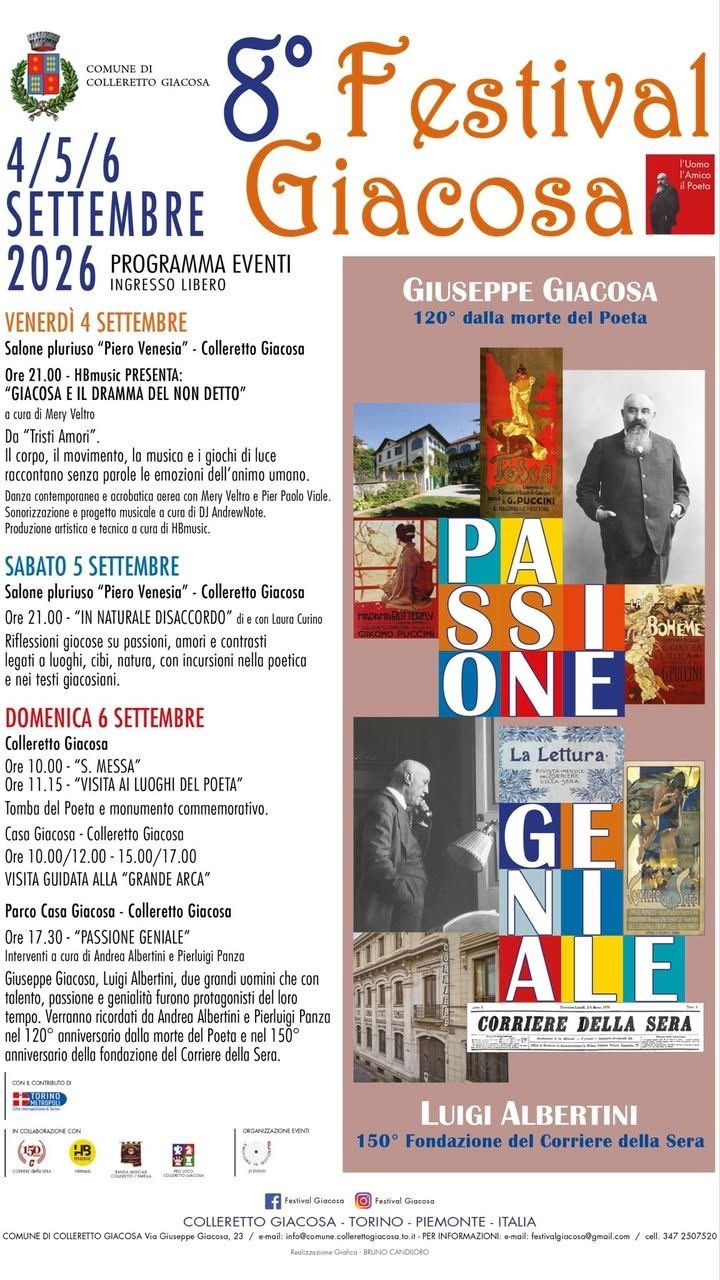 👉Da venerdì 4 a domenica 6 settembre il Comune Di Colleretto Giacosa organizza…