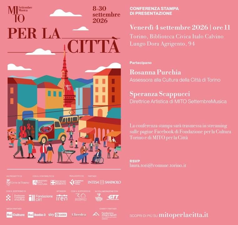🎼 Oggi venerdì 4 settembre, alle ore 11.00, la Biblioteca Civica ‘Italo Calvino’ ospita la conferenza stampa di presentazione di...