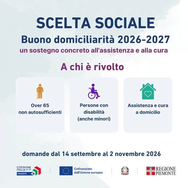 📢 Al via la seconda edizione del Buono Domiciliarità della Regione Piemonte: un…