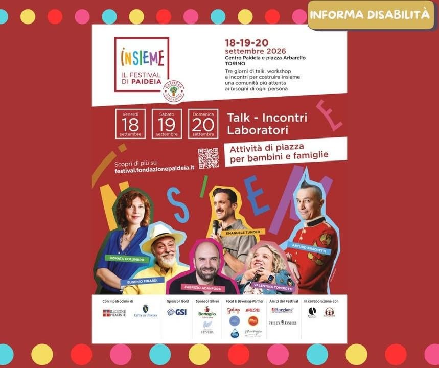 📌 𝗜𝗡𝗙𝗢𝗥𝗠𝗔 𝗗𝗜𝗦𝗔𝗕𝗜𝗟𝗜𝗧𝗔̀ 𝗰𝗼𝗻𝘀𝗶𝗴𝗹𝗶𝗮 𝗜𝗡𝗦𝗜𝗘𝗠𝗘 – 𝗜𝗟 𝗙𝗘𝗦𝗧𝗜𝗩𝗔𝗟 𝗗𝗜 𝗣𝗔𝗜𝗗𝗘𝗜𝗔 Dal 18 al 20…