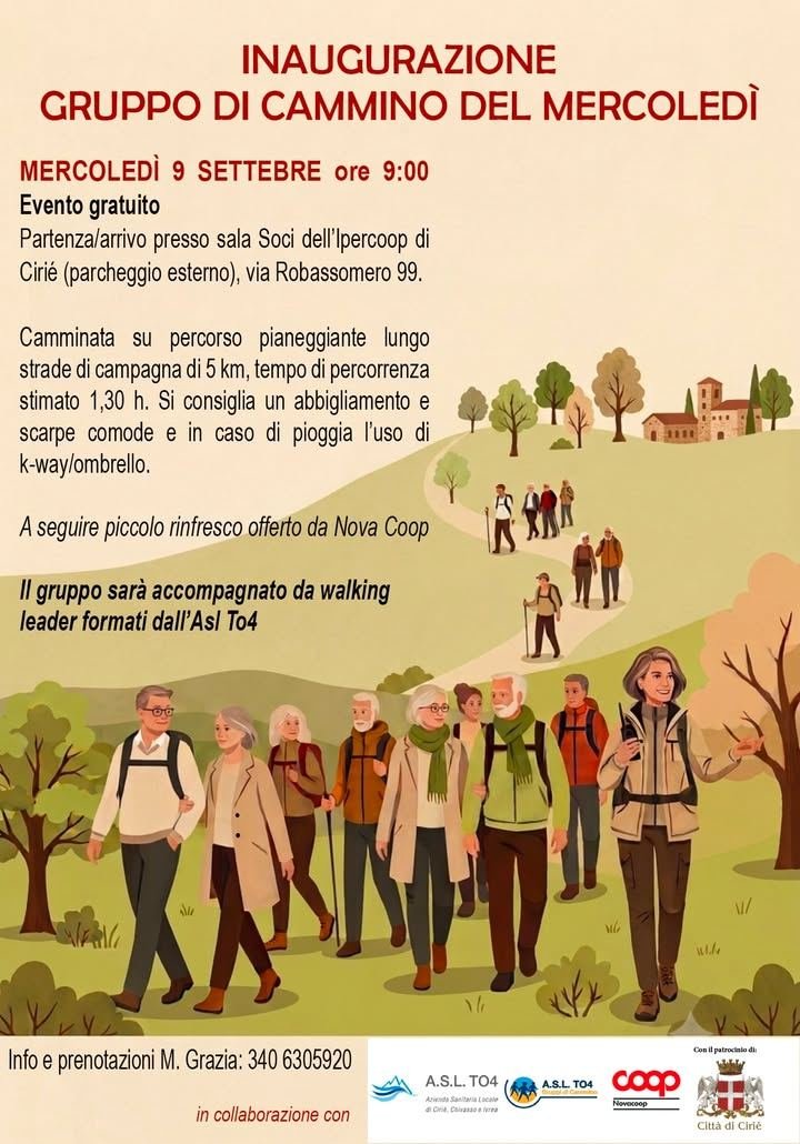 🚶‍♀️🚶 AL VIA IL GRUPPO DI CAMMINO DEL MERCOLEDÌ! Mercoledì 9 settembre alle ore…
