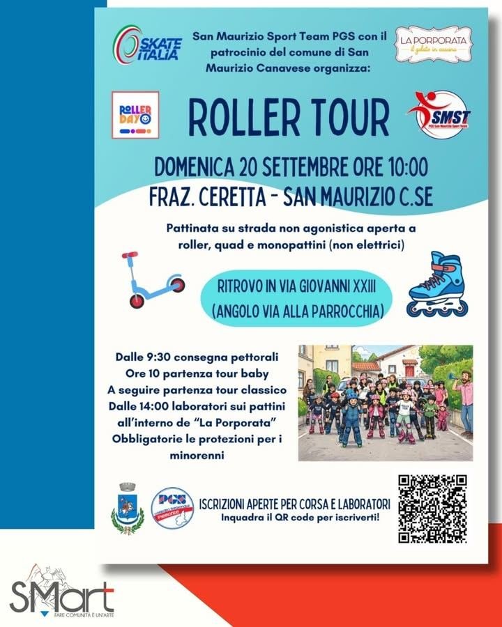 🛼 ROLLER TOUR – domenica 20 settembre 🛼 A San Maurizio Canavese arriva il…