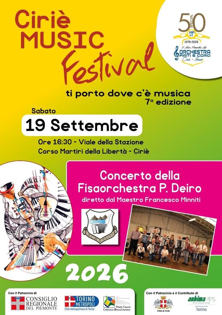🎼🎵🎶 Il 𝐂𝐢𝐫𝐢𝐞́ 𝐌𝐮𝐬𝐢𝐜 𝐅𝐞𝐬𝐭𝐢𝐯𝐚𝐥 – rassegna musicale organizzata dall’associazione…
