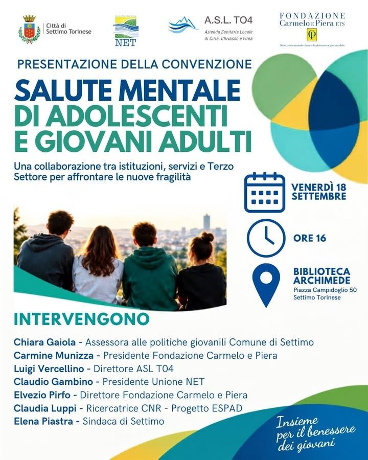 PRESENTAZIONE DELLA CONVENZIONE SULLA SALUTE MENTALE DEI GIOVANI