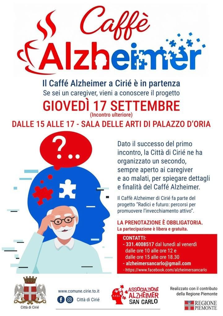 🔴 𝐂𝐚𝐟𝐟𝐞́ 𝐀𝐥𝐳𝐡𝐞𝐢𝐦𝐞𝐫: 𝐧𝐮𝐨𝐯𝐨 𝐢𝐧𝐜𝐨𝐧𝐭𝐫𝐨 𝐜𝐨𝐧𝐨𝐬𝐜𝐢𝐭𝐢𝐯𝐨 𝐠𝐢𝐨𝐯𝐞𝐝𝐢̀ 𝟏𝟕 𝐬𝐞𝐭𝐭𝐫𝐞𝐦𝐛𝐫𝐞 Dato il…