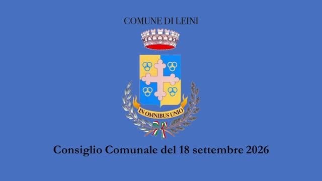 Consiglio Comunale del 18 settembre 2026 - Ore 19:00