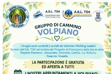 Gruppi di Cammino a Volpiano: tre appuntamenti settimanali per camminare insieme, gratis e per tutti