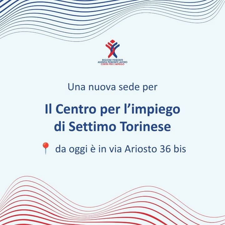 📍 Il @Centro per l'impiego di Settimo Torinese cambia sede! Da oggi, giovedì 24…