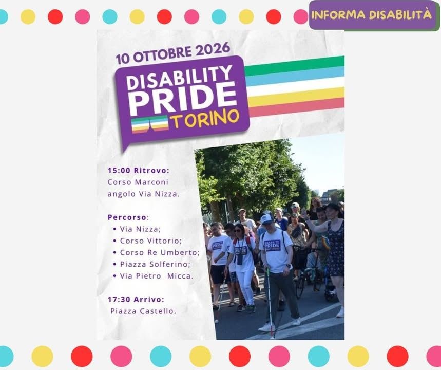 📌 𝗜𝗡𝗙𝗢𝗥𝗠𝗔 𝗗𝗜𝗦𝗔𝗕𝗜𝗟𝗜𝗧𝗔̀ 𝗰𝗼𝗻𝘀𝗶𝗴𝗹𝗶𝗮 ♿ 𝗗𝗜𝗦𝗔𝗕𝗜𝗟𝗜𝗧𝗬 𝗣𝗥𝗜𝗗𝗘 𝗧𝗢𝗥𝗜𝗡𝗢 – 𝟭𝟬 𝗢𝗧𝗧𝗢𝗕𝗥𝗘 𝟮𝟬𝟮𝟲 Il…
