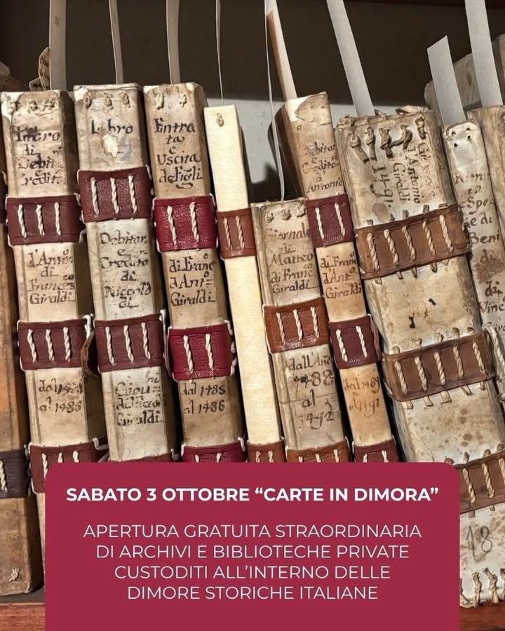 🌟Sabato 3 ottobre torna la V edizione di “Carte in Dimora. Archivi e…