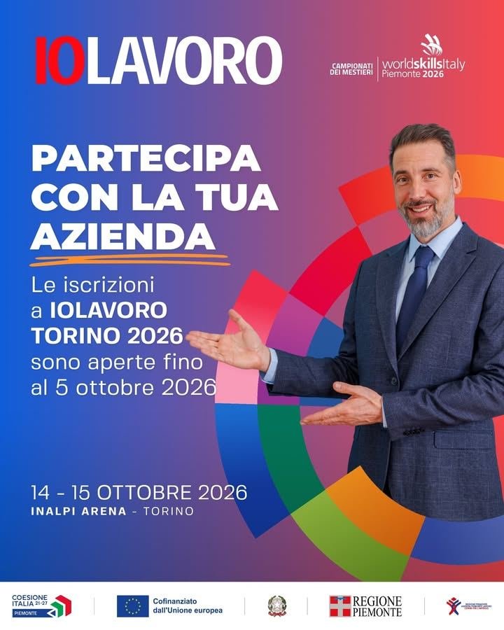 ⏳ C’è tempo fino al 5 ottobre per partecipare a IOLAVORO 2026. Due giornate per…