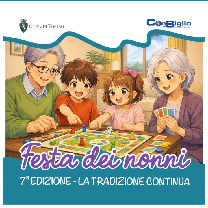 👴 👵 Venerdì 2 ottobre 2026 alle 15.30, il Cortile d’Onore di Palazzo Civico ospita la settima edizione della Festa dei Nonni