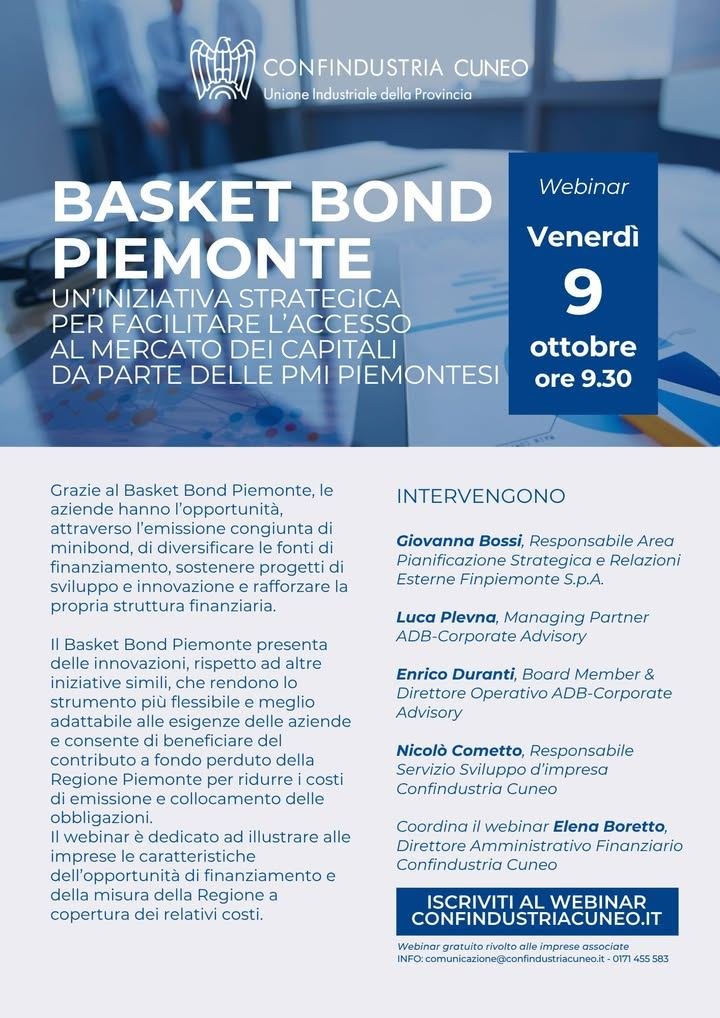 🚀 Basket Bond Piemonte: nuove opportunità di finanziamento per le imprese…