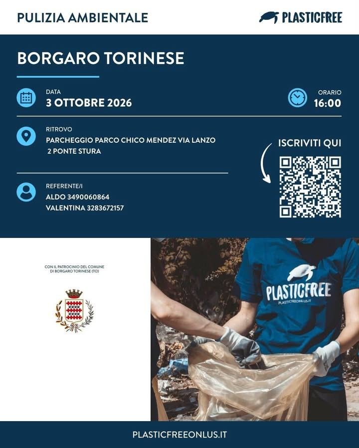 Sabato 3 ottobre alle 16.00 appuntamento con Plastic Free per prenderci cura…