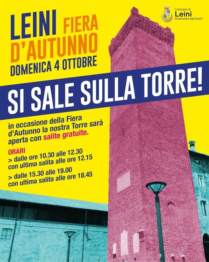 📌📌 SALITE SULLA TORRE 📌📌 Domenica 4 ottobre giorno di Fiera. E giorno anche di…