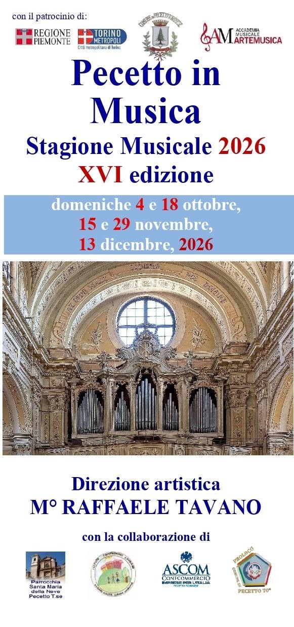 🎼Giunta alla sua sedicesima edizione, la rassegna musicale "Pecetto in Musica…