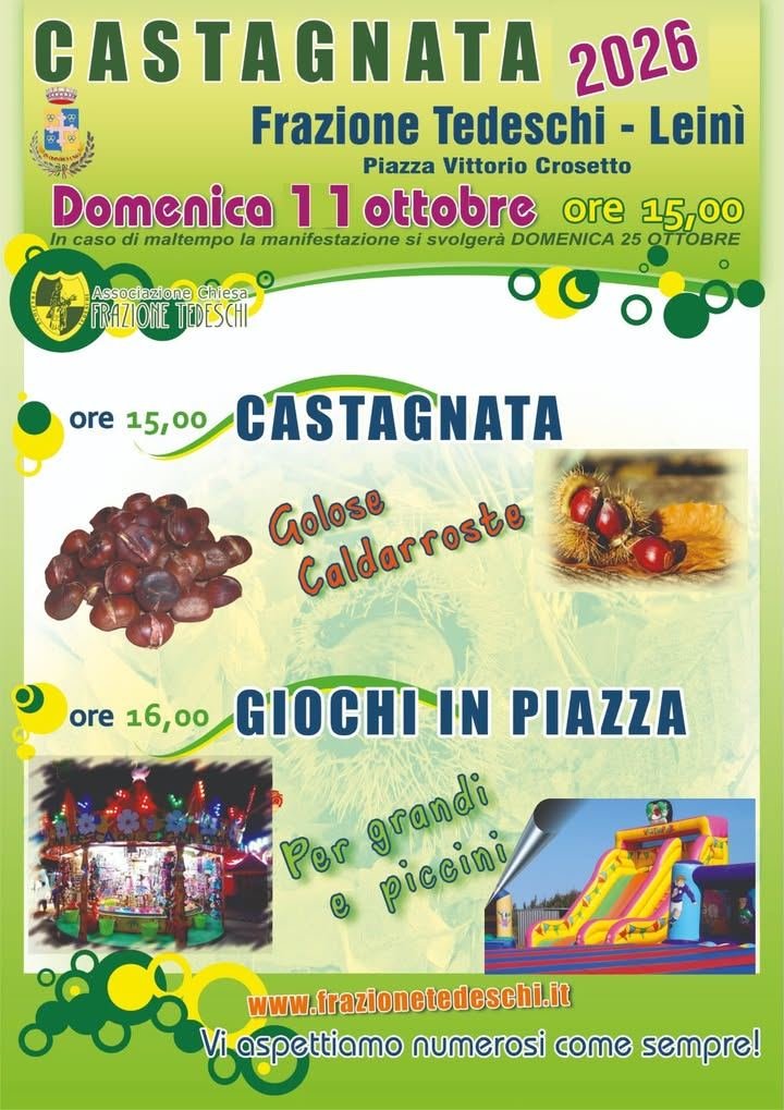 🌰🌰 CASTAGNATA IN FRAZIONE TEDESCHI 🌰🌰 E’ in programma per domenica 11 ottobre…
