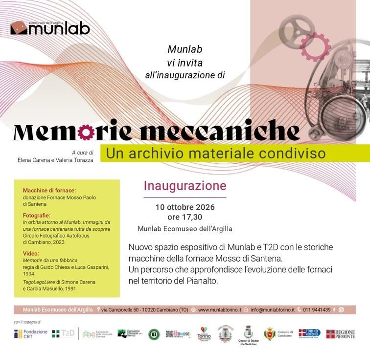 👉 Inaugura sabato 10 ottobre alle 17,30, nel nuovo spazio espositivo Munlab-T2D…