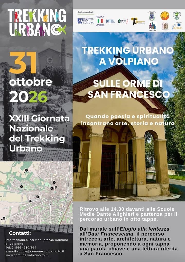 🥾🌿 VOLPIANO: UN TREKKING URBANO SULLE ORME DI SAN FRANCESCO TRA STORIA, NATURA E SPIRITUALITÀ