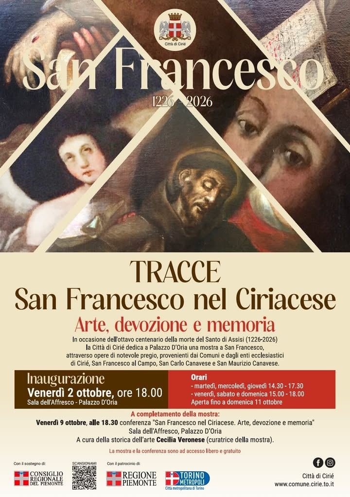 📢 🔴 #SanFrancesco: una mostra a Cirié negli 800 anni dalla morte del Santo 🖼️…