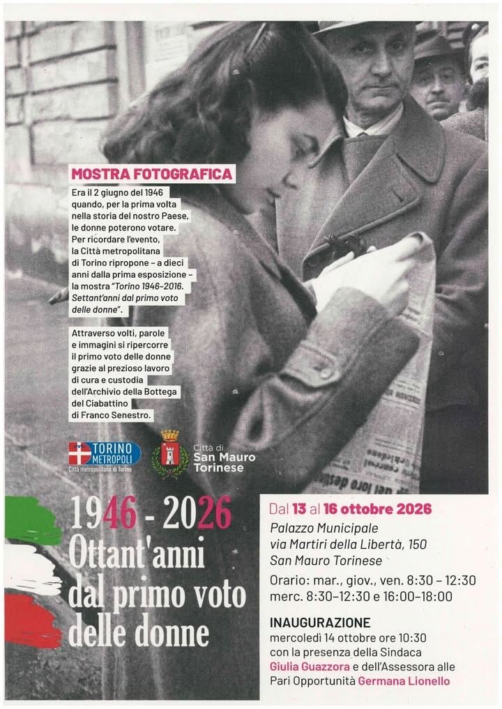 ✅Prosegue il viaggio della mostra della Città metropolitana di Torino "1946 -…
