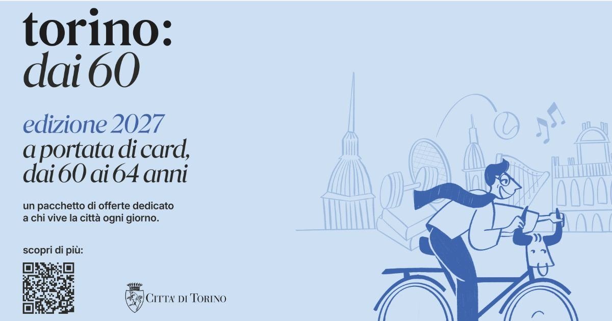 📍 La Città di Torino è lieta di offrire a tutti i residenti di età compresa tra i 60 e i 64 anni la tessera “dai60”: un’opportun...