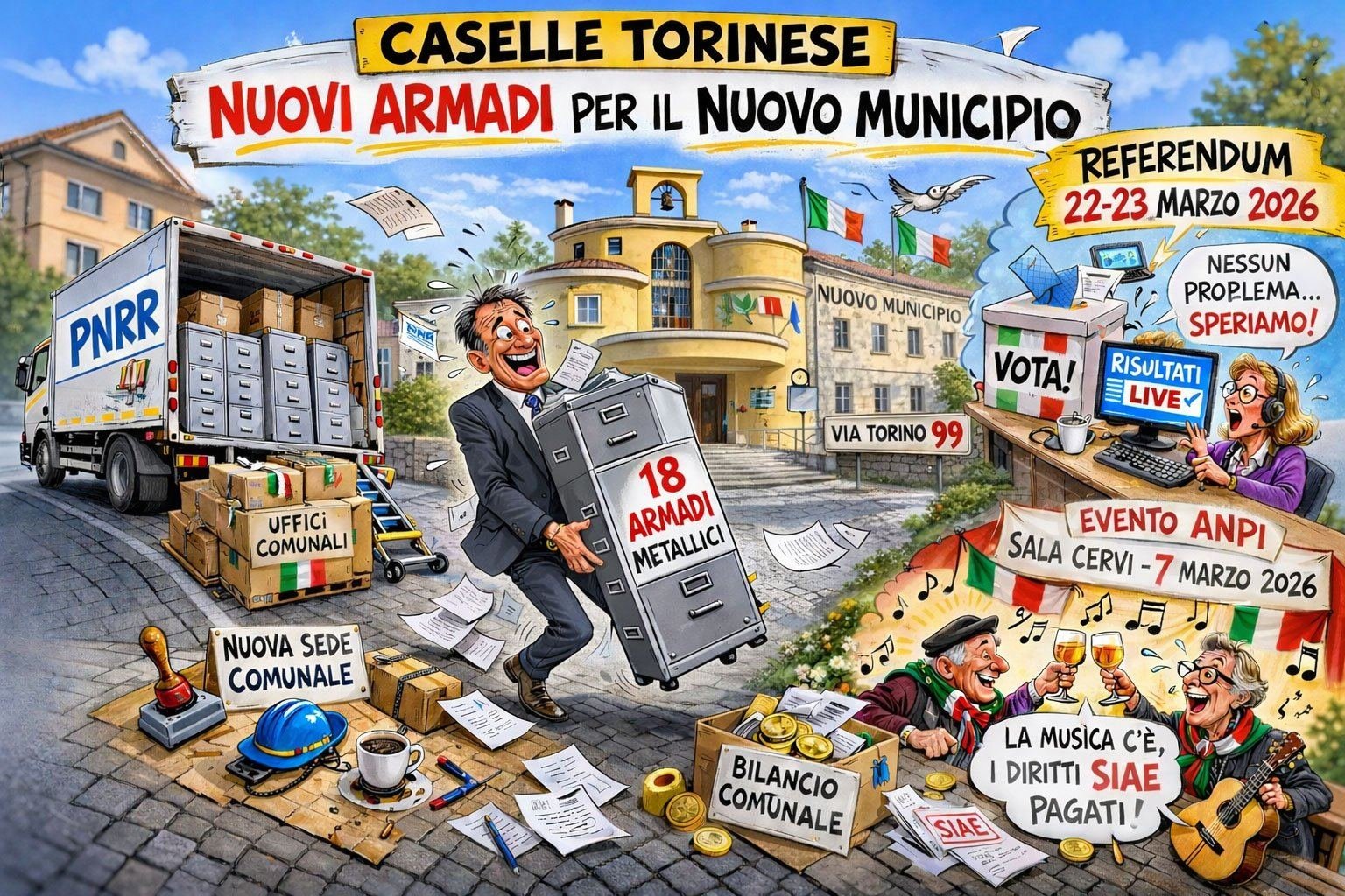 6 Marzo, convocato il Consiglio comunale, nuovi arredi per il Municipio e preparativi per il referendum